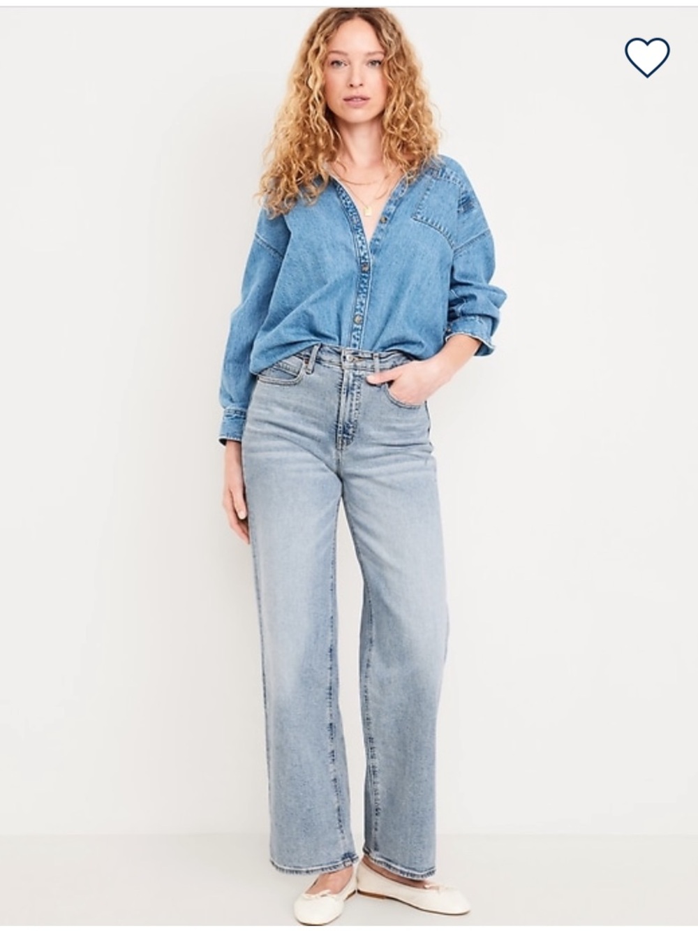 Old Navy Extra High Rise Sky-Hi Wide-Leg Women's Jeans in Light Wash